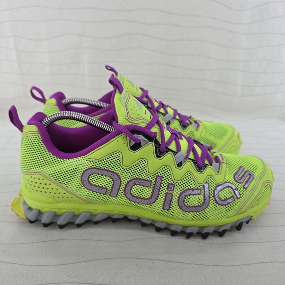 Adidas Womens Vigor TR Black Neon Yellow Purple Trail Running Shoes G66615 Sz 10 - Picture 1 of 15